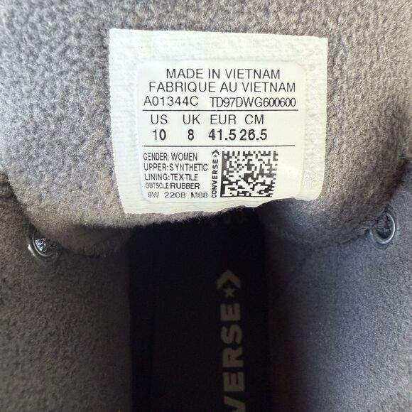 Women's Converse CTAS Move Iron Grey/White High Top Sneakers Size 10 A01344C - Picture 5 of 9